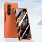 For Samsung Galaxy Z Fold6 Fuel Injection Integrated PC Skin Feel Phone Case(Flaming Orange) - 1