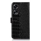 For OPPO A1 5G Crocodile Top Layer Cowhide Leather Phone Case(Black) - 3