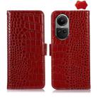 For OPPO Reno10 5G / 10 Pro 5G Global Crocodile Top Layer Cowhide Leather Phone Case(Red) - 1