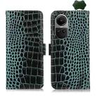 For OPPO Reno10 5G / 10 Pro 5G Global Crocodile Top Layer Cowhide Leather Phone Case(Green) - 1