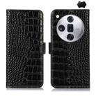 For OPPO Find X7 Crocodile Top Layer Cowhide Leather Phone Case(Black) - 1