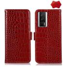 For Xiaomi Redmi K60 / K60 Pro 5G / Poco F5 Pro Crocodile Top Layer Cowhide Leather Phone Case(Red) - 1