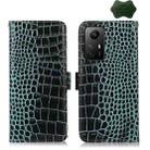 For Xiaomi Redmi Note 12S 4G Crocodile Top Layer Cowhide Leather Phone Case(Green) - 1