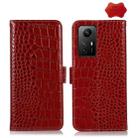 For Xiaomi Redmi Note 12S 4G Crocodile Top Layer Cowhide Leather Phone Case(Brown) - 1