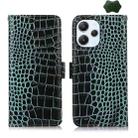 For Xiaomi Redmi 12 Crocodile Top Layer Cowhide Leather Phone Case(Green) - 1