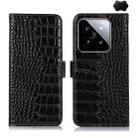 For Xiaomi 14 Crocodile Top Layer Cowhide Leather Phone Case(Black) - 1