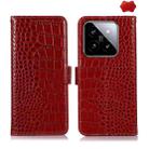 For Xiaomi 14 Crocodile Top Layer Cowhide Leather Phone Case(Red) - 1