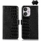 For Xiaomi Redmi 13C 4G/5G/Poco C65/Poco M6 Crocodile Top Layer Cowhide Leather Phone Case(Black) - 1