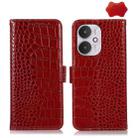 For Xiaomi Redmi 13C 4G/5G/Poco C65/Poco M6 Crocodile Top Layer Cowhide Leather Phone Case(Red) - 1