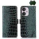 For Xiaomi Redmi 13C 4G/5G/Poco C65/Poco M6 Crocodile Top Layer Cowhide Leather Phone Case(Green) - 1