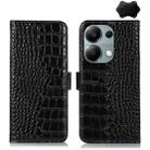 For Xiaomi Redmi Note 13 Pro 4G/Poco M6 Pro Crocodile Top Layer Cowhide Leather Phone Case(Black) - 1