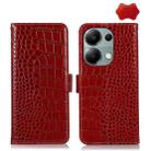 For Xiaomi Redmi Note 13 Pro 4G/Poco M6 Pro Crocodile Top Layer Cowhide Leather Phone Case(Red) - 1