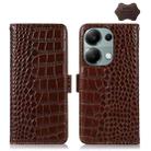 For Xiaomi Redmi Note 13 Pro 4G/Poco M6 Pro Crocodile Top Layer Cowhide Leather Phone Case(Brown) - 1