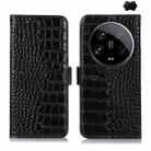 For Xiaomi 14 Ultra Crocodile Top Layer Cowhide Leather Phone Case(Black) - 1