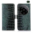 For Xiaomi 14 Ultra Crocodile Top Layer Cowhide Leather Phone Case(Green) - 1