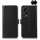 For OPPO A1 5G Crazy Horse Top Layer Cowhide Leather Phone Case(Black) - 1