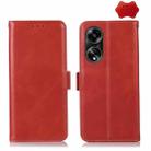 For OPPO A1 5G Crazy Horse Top Layer Cowhide Leather Phone Case(Red) - 1