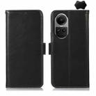 For OPPO Reno10 5G / 10 Pro 5G Global Crazy Horse Top Layer Cowhide Leather Phone Case(Black) - 1