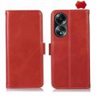 For OPPO A58 4G Crazy Horse Top Layer Cowhide Leather Phone Case(Red) - 1