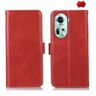 For OPPO Reno11 5G Global Crazy Horse Top Layer Cowhide Leather Phone Case(Red) - 1