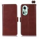 For OPPO Reno11 5G Global Crazy Horse Top Layer Cowhide Leather Phone Case(Brown) - 1