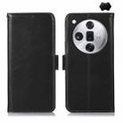 For OPPO Find X7 Crazy Horse Top Layer Cowhide Leather Phone Case(Black) - 1