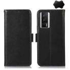 For Xiaomi Redmi K60 / K60 Pro 5G / Poco F5 Pro Crazy Horse Top Layer Cowhide Leather Phone Case(Black) - 1