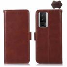For Xiaomi Redmi K60 / K60 Pro 5G / Poco F5 Pro Crazy Horse Top Layer Cowhide Leather Phone Case(Brown) - 1