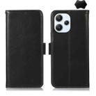 For Xiaomi Redmi 12 Crazy Horse Top Layer Cowhide Leather Phone Case(Black) - 1
