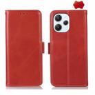 For Xiaomi Redmi 12 Crazy Horse Top Layer Cowhide Leather Phone Case(Red) - 1