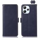 For Xiaomi Redmi 12 Crazy Horse Top Layer Cowhide Leather Phone Case(Blue) - 1