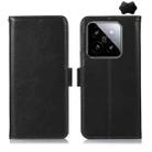 For Xiaomi 14 Pro Crazy Horse Top Layer Cowhide Leather Phone Case(Black) - 1