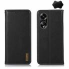 For OPPO A1 5G KHAZNEH Nappa Top Layer Cowhide Leather Phone Case(Black) - 1