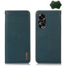 For OPPO A1 5G KHAZNEH Nappa Top Layer Cowhide Leather Phone Case(Green) - 1