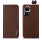 OPPO Reno10 5G / 10 Pro 5G Global KHAZNEH Nappa Top Layer Cowhide Leather Phone Case(Brown) - 1