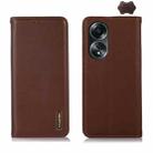 For OPPO A58 4G KHAZNEH Nappa Top Layer Cowhide Leather Phone Case(Brown) - 1