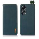 For OPPO A58 4G KHAZNEH Nappa Top Layer Cowhide Leather Phone Case(Green) - 1