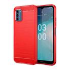 For Nokia C300 Brushed Texture Carbon Fiber TPU Phone Case(Red) - 1
