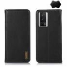 For Xiaomi Redmi K60 / K60 Pro / Poco F5 Pro KHAZNEH Nappa Top Layer Cowhide Leather Phone Case(Black) - 1