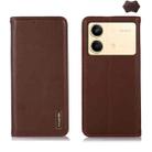 For Xiaomi Redmi Note 13R Pro KHAZNEH Nappa Top Layer Cowhide Leather Phone Case(Brown) - 1