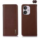 For Xiaomi Redmi 13C 4G/5G/Poco C65/Poco M6 KHAZNEH Nappa Top Layer Cowhide Leather Phone Case(Brown) - 1