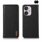 For Xiaomi Redmi 13C 4G/5G/Poco C65/Poco M6 KHAZNEH Nappa Top Layer Cowhide Leather Phone Case(Black) - 1