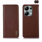 For Xiaomi Redmi Note 13 Pro 4G/Poco M6 Pro KHAZNEH Nappa Top Layer Cowhide Leather Phone Case(Brown) - 1