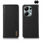 For Xiaomi Redmi Note 13 Pro 4G/Poco M6 Pro KHAZNEH Nappa Top Layer Cowhide Leather Phone Case(Black) - 1