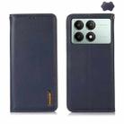 For Xiaomi Redmi K70E/Poco X6 Pro KHAZNEH Nappa Top Layer Cowhide Leather Phone Case(Blue) - 1