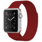 For Apple Watch Series 9&8&7 41mm / SE 3&SE 2&6&SE&5&4 40mm / 3&2&1 38mm Milanese Loop Magnetic Stainless Steel Watch Band(Rose Red) - 1