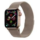 For Apple Watch Series 9&8&7 41mm / 6 & SE & 5 & 4 40mm / 3 & 2 & 1 38mm Milanese Loop Magnetic Stainless Steel Watch Band(Vintage Gold) - 1