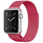 For Apple Watch Series 9&8&7 41mm / 6 & SE & 5 & 4 40mm / 3 & 2 & 1 38mm Milanese Loop Magnetic Stainless Steel Watch Band(Bright Pink) - 1