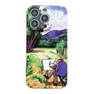 For iPhone 14 Pro Precise Hole Oil Painting Pattern PC Phone Case(Painting) - 1