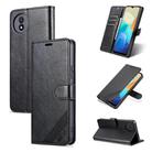 For vivo Y02 / Y02A / Y11 2023 AZNS Sheepskin Texture Flip Leather Phone Case(Black) - 1